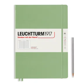 Записная книжка Leuchtturm Master Slim А4+, в линейку, пастельный зелёный, 123 страниц, твердая обложка