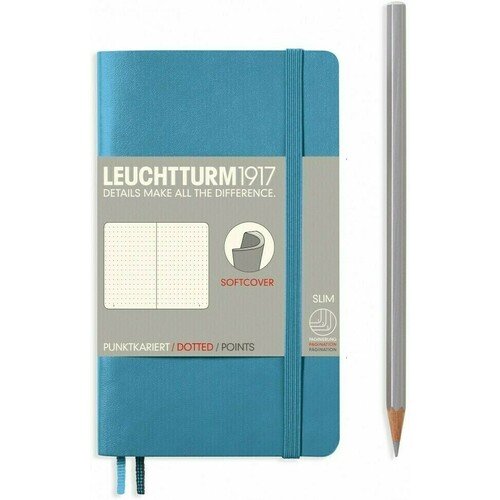 

Записная книжка Leuchtturm Pocket, в точку, нордический синий, 123 страницы, мягкая обложка, А6