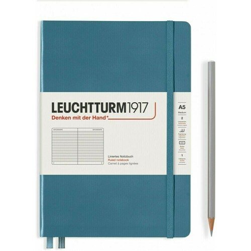 Записная книжка Leuchtturm Rising Colours, в линейку, голубой камень, 251 страница, твердая обложка, А5 блокнот единорог комплект блокнотов
