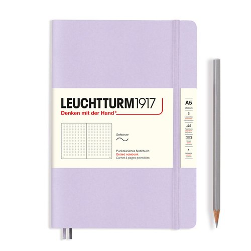 Записная книжка Leuchtturm, в точку, 123 страницы, сиреневый, мягкая обложка, А5