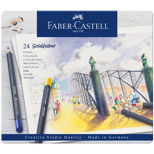 Карандаши цветные Faber Castell Goldfaber, 24 цветов, круглые, заточенные