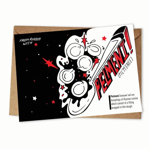 Открытка From Russia with pelmeni 20 листов картонная открытка сделай сам для граффити открытка из крафт бумаги поздравительная открытка открытка