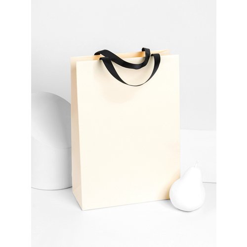 Пакет подарочный Symbol, кремовый, 16 х 24 х 8 см подарочный пакет для цветов в горшке 16 х 14 х 16 см