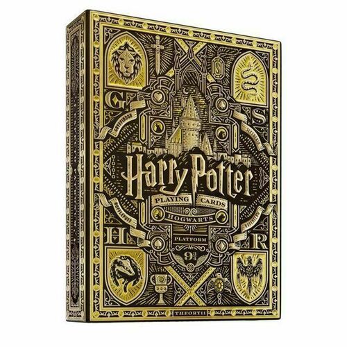 Сувенирная колода карт Theory11 Harry Potter, желтая игральные карты для покера с факультетами хогвартса тематика гарри поттер