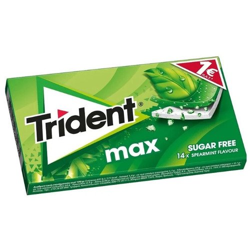 Жевательная резинка Trident Spearmint Max Gum жевательная резинка trident max spearmint со вкусом мяты
