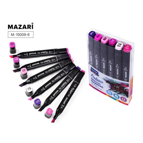 Набор маркеров для скетчинга Mazari Fantasia Purple colors, 6 шт набор маркеров для скетчинга mazari lindo pastel colors 24 шт