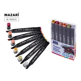 Набор маркеров для скетчинга Mazari Fantasia Wood colors, 6 шт
