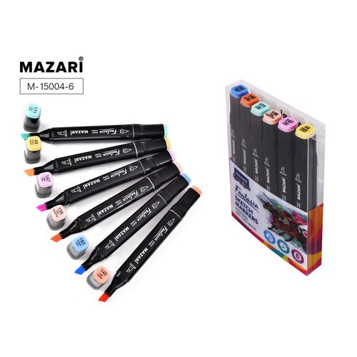 Набор маркеров для скетчинга Mazari Fantasia Pastel colors 2, 6 шт набор маркеров для скетчинга mazari fantasia pastel colors 12 шт