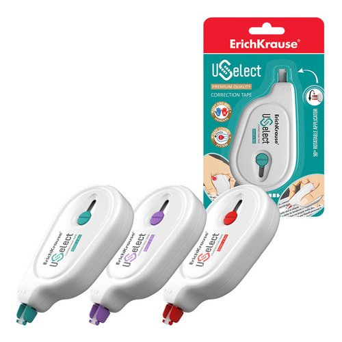 Корректирующая лента ErichKrause USelect с поворотным аппликатором 5 мм х 8 м 310₽