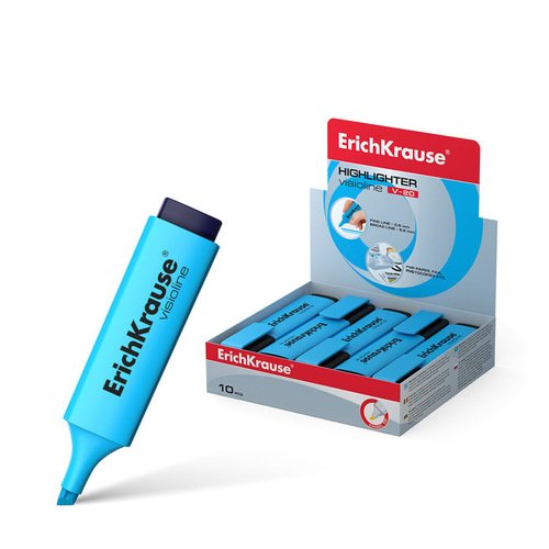 Текстовыделитель ErichKrause Visioline V-20 голубой 140₽