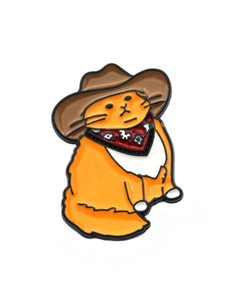 Металлический значок Krumpy Socks Кот Ковбой