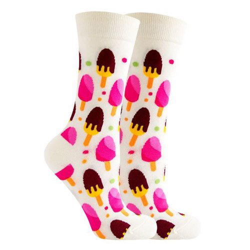 Носки Krumpy Socks Niceee Мороженки, 35-40, белый комплект из 3 х пар носков хлопок р р 15 17 2 4 лет с принтом для мальчика