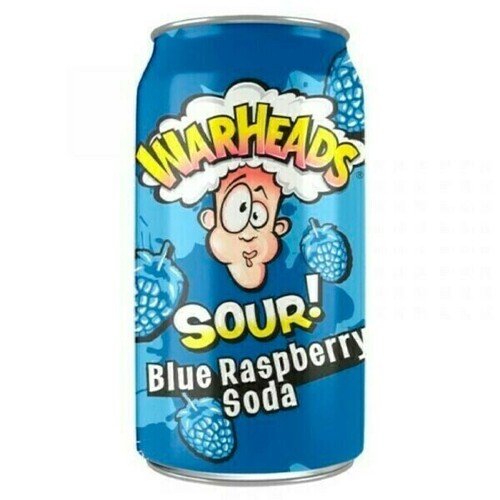 конфета warheads super sour spray с кислинкой 20 мл Газированный напиток Warheads Sour Blue Raspberry Soda, 355 мл