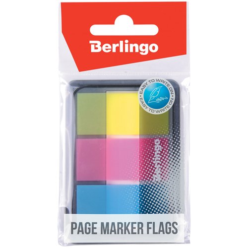 Флажки-закладки Berlingo, 45х20 мм, 20л х 3 неоновых цвета, в диспенсере