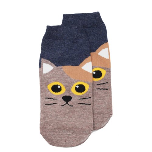 Короткие носки Krumpy Socks Little friends Коричневый котик 35-40 320₽