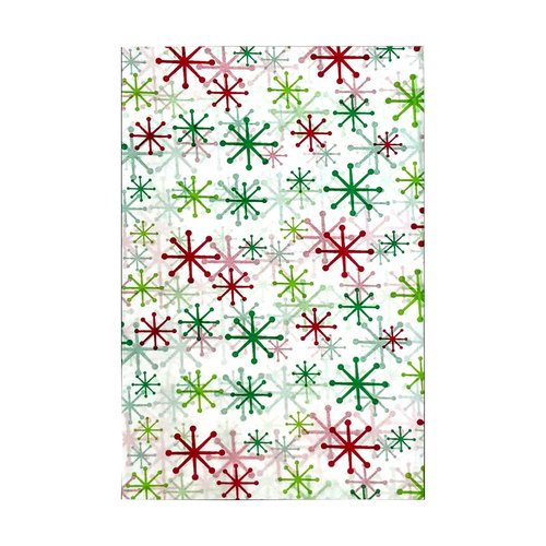 Набор упаковочной бумаги тишью Erich Krause Снежинки разноцветные, 4 листа, 50 х 70 см