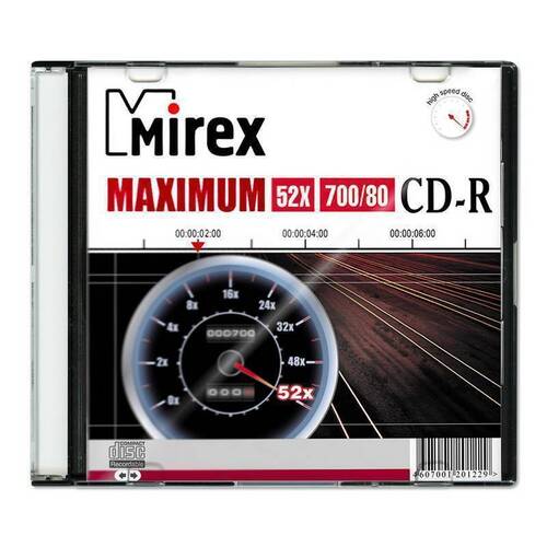 Диск CD-R Mirex 700Mb 52x диск cd r mirex 700 mb 48х standart shrink 50 50 500 ul120051a8t