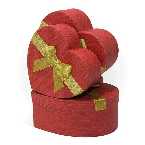 Коробка подарочная РутаУпак Сердце с бантом, красная, 17 х 16 х 6 см коробка подарочная рутаупак рогожка красная 350 х 250 х 150 мм