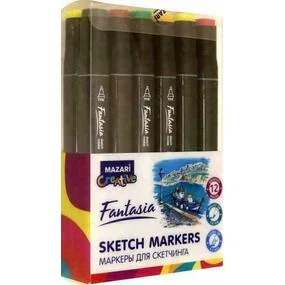 Набор маркеров для скетчинга Mazari Fantasia Autumn colors, 12 штук