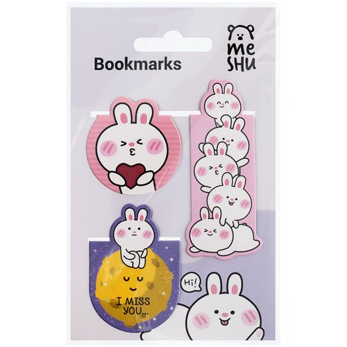 Закладки магнитные для книг Meshu Bubble Bunny, 3 шт