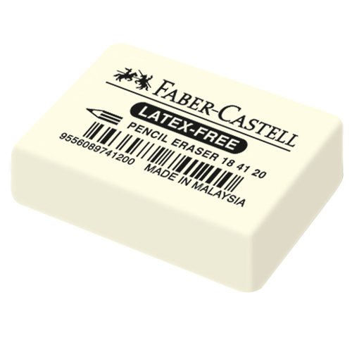 Ластик Faber-Castell Latex-Free, прямоугольный, синтетический каучук, 4 х 2,7 х 1 см
