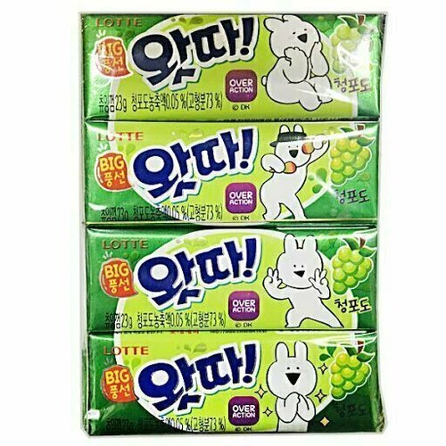 Жевательная резинка Lotte Whatta Big Bubble Gum Green Grape 23 г 117₽