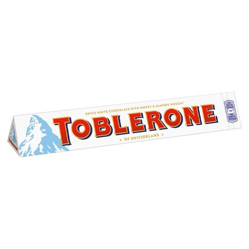 шоколад белый toblerone с медово миндальной нугой 100 г Молочный шоколад Toblerone White, 100 гр