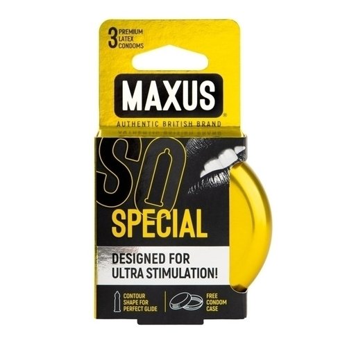 Презервативы MAXUS Special №3 точечно-ребристые, в железном кейсе презервативы maxus sensitive 3 шт