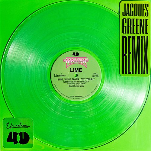 Виниловая пластинка Lime - Babe, We're Gonna Love Tonight (Jacques Greene Remix) (Greene Clear Vinyl) LP re pa накладка transparent для sony xperia 5 ii с принтом черника