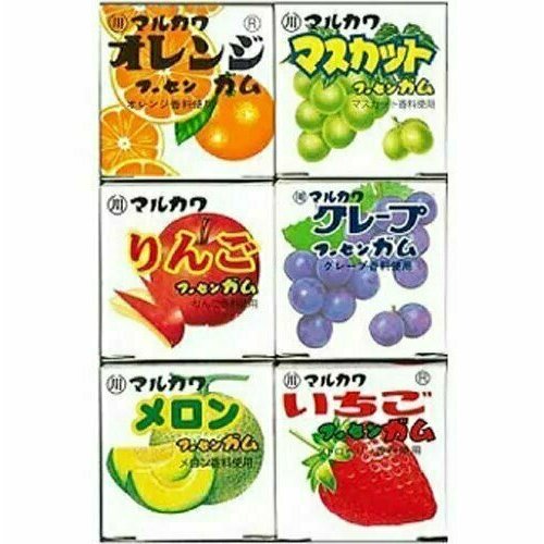 Жевательная резинка Marukawa, ассорти, 6 фруктовых вкусов, 32,4 г жевательная резинка marukawa sour soda