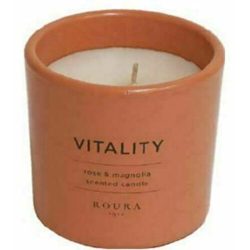 Свеча парфюмированная в стакане Roura Жизнеспособность Роза и магнолия