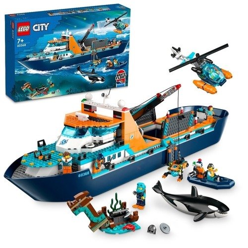 Конструктор LEGO City 60368 Корабль исследователей Арктики конструктор lego creator корабль викингов и мидгардский змей 31132