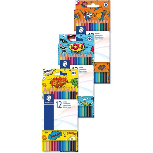 Набор цветных карандашей Staedtler Comic, 12 цветов, в ассортименте набор цветных карандашей аква колор изостудия izo cpm12 заточенный 12 цветов в металлической коробке