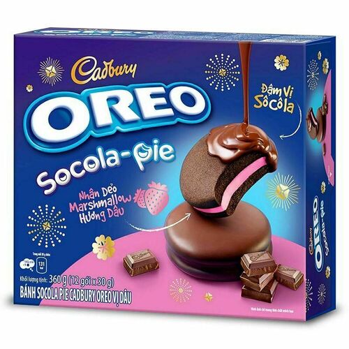 Печенье Cadbury Oreo Socola-pie, со вкусом клубники, 360 г бисквит чоко пай 12шт 336г lotte