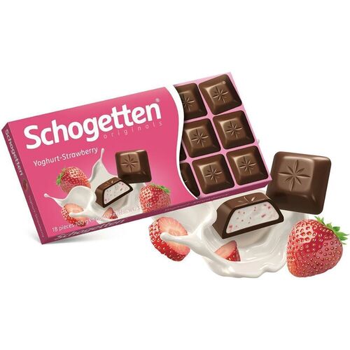 Шоколад Schogetten Йогурт+клубника, 100 гр цена и фото