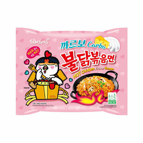 Лапша Samyang Hot Chicken Flavour Ramen Carbo со вкусом курицы и соуса карбонара 130 г 288₽