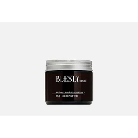 Свеча ароматическая BLESLY Ветивер, амбра, розмарин, 55 г