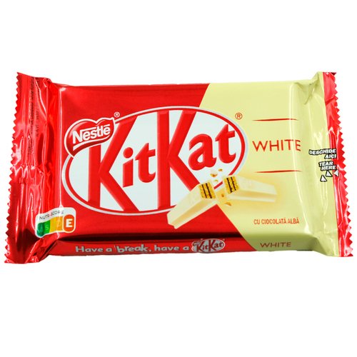Батончик Kit Kat 4 Finger White, 41.5 г батончик с соленой карамелью в темном шоколаде soj marshmallow 30 гр