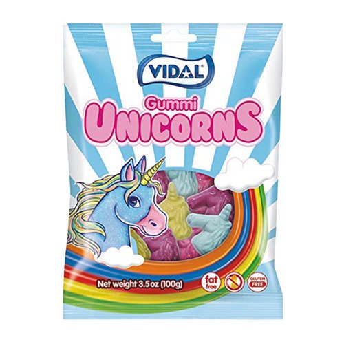 Жевательный мармелад Vidal Unicorns, 90 г жевательный мармелад vidal sour red mix 90 г