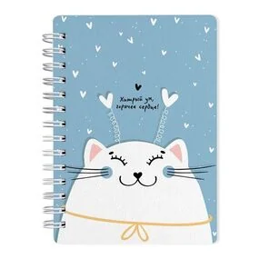 Блокнот Be Smart Mur-Mur, голубой, 102х142 мм, 80л, клетка, спираль