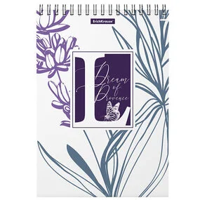 Блокнот ErichKrause Lavender, А5, 80 листов, клетка, 58332