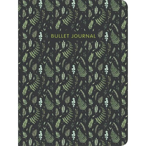 блокнот bullet journal серый Блокнот Bullet Journal в точку (листья)