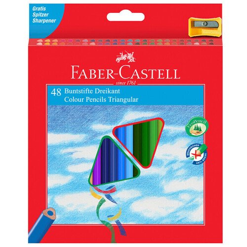 Карандаши цветные Faber-Castell Ecopen, 48 цветов, трехгранные, с точилкой