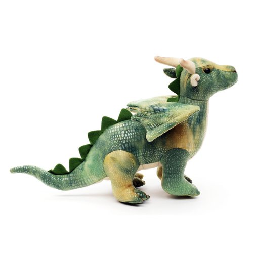 цена Мягкая игрушка Leosco Дракон, зеленый, 25 см