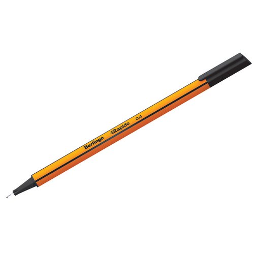 Ручка Berlingo Rapido капиллярная, черная, 0,4 мм, трехгранная