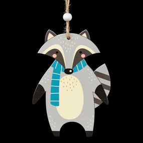 Подвесное украшение ErichKrause Decor Енот на прогулке, 11 см, дерево