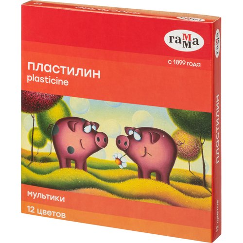 Пластилин Гамма Мультики 12 цветов со стеком 240 г 210₽