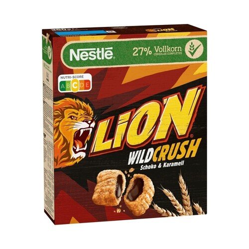 цена Готовый завтрак Nestle Lion Wild Crush Шоколад и карамель, 360 гр