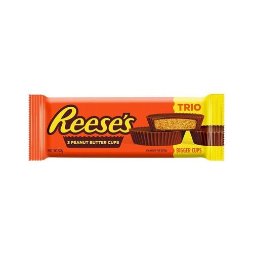 Шоколад Reese's 3 Peanut Butter Cups Trio, 63 гр maxine s heavenly мягкое печенье с арахисовой пастой и кусочками шоколада 204 г 7 2 унции