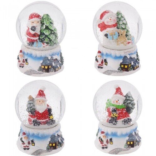 Фигурка в стеклянном шаре Remeco СантаСнеговик 45х45х63 см 4 вида в ассортименте 195₽